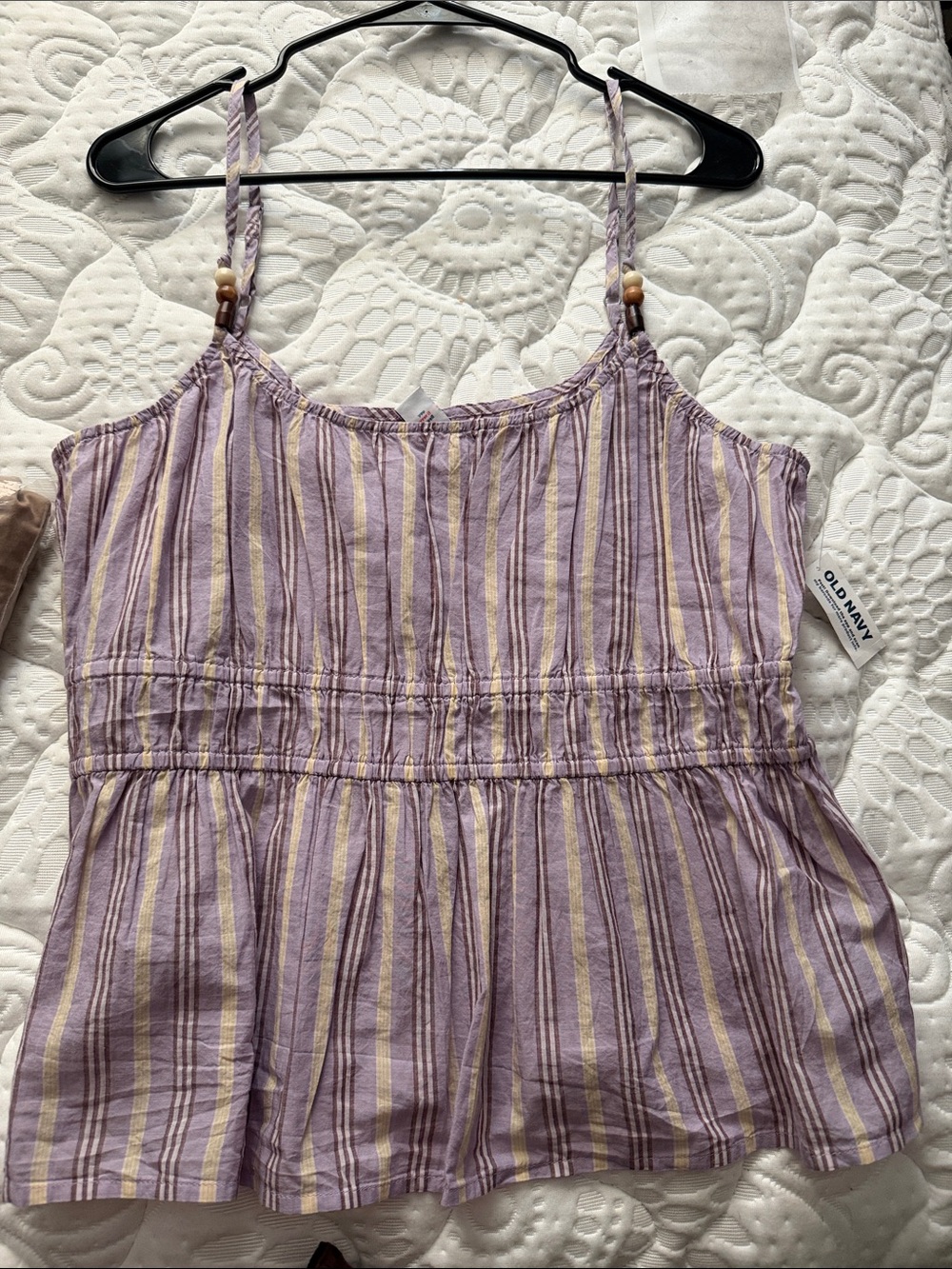 Old Navy Lavender Striped Spaghetti Strap Top
